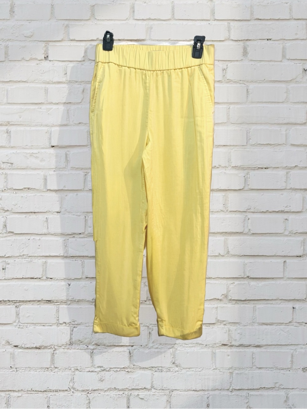 100% Cotton Loft Cottagecore Yellow High Rise Straight Leg Pull-On Pants